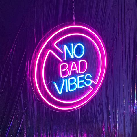 No Bad Vibes Led Neon Sign Wall Decor Wall Sign Neon Lights