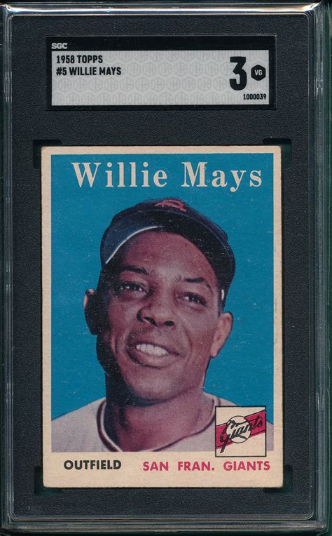 Lot Detail Topps Willie Mays Sgc