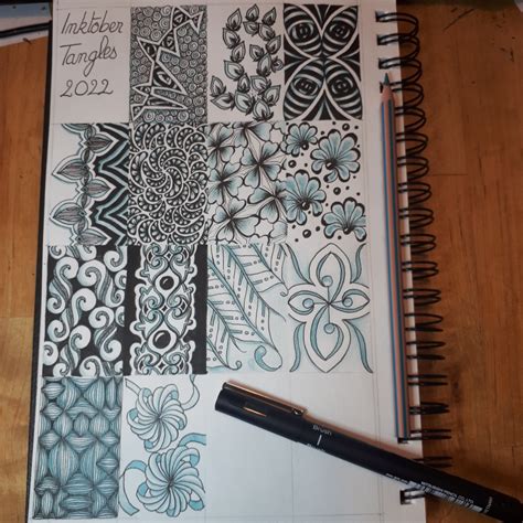 Inktober tangles days 12 and 13 jours 12 et 13 Césame et ses