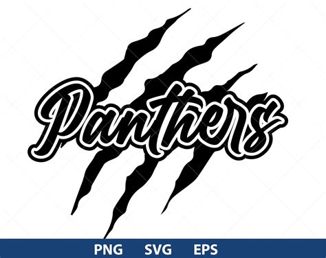 Panthers Svg Png Eps Slash Claw Mark Scratch Paw Go Panther Etsy