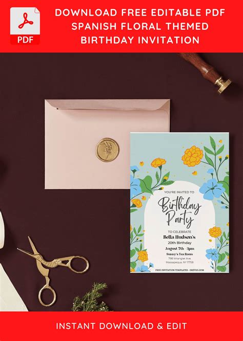 Spanish Birthday Invitation Cards