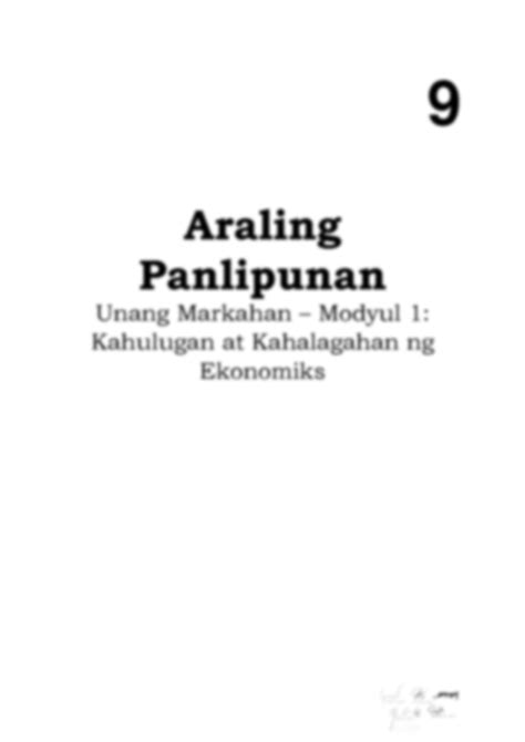 Solution Ap Q W Module Kahalagahan At Kahulugan Ng Ekonomiks