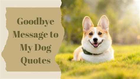 Goodbye Message To My Dog Quotes Greeting Says