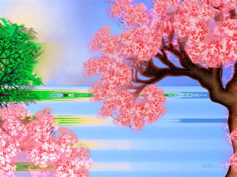 Cherry Blossom Lake by Shadoweddancer on DeviantArt