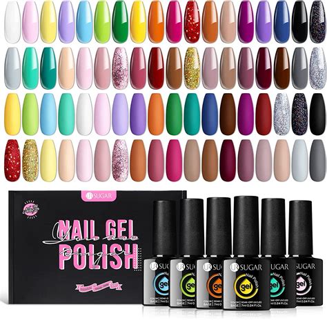 Ur Sugar Vernis Semi Permanent Lot Gel Paillet Rouge Semi Permanent U