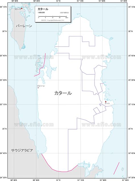 カタール 白地図 ベクター地図素材のダウンロード販売 アフロモール