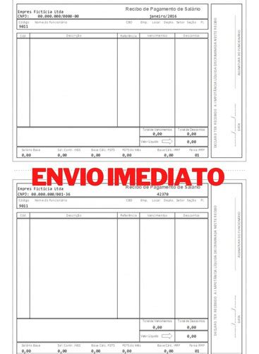 Modelo Holerite Contra Cheque Edit Vel No Excel Parcelamento Sem