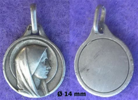 Ancienne Medaille Religieuse En Argent La Vierge Marie Virgin Mary