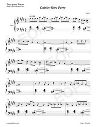 Daisies Katy Perry Free Piano Sheet Music Piano Chords