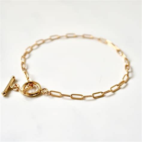 Gold Paper Clip Bracelet Etsy