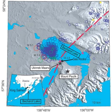 A Location Of Historically Active Volcanoes In Alaska And Place Names