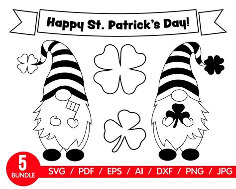 St Patricks Day Svg St Patricks Svg Gnome Svg Shamrock Etsy