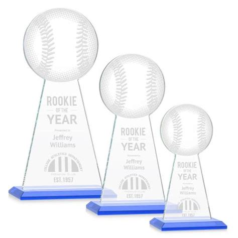 Edenwood Baseball Sky Blue Towers Crystal Award