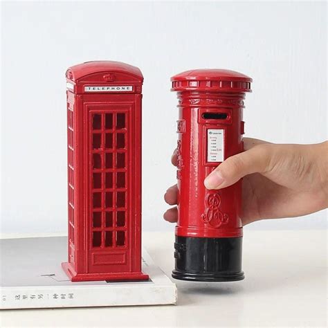 Metal Phone Booth Coin Bank Vintage Postbox Piggy Bank New Phone Booth