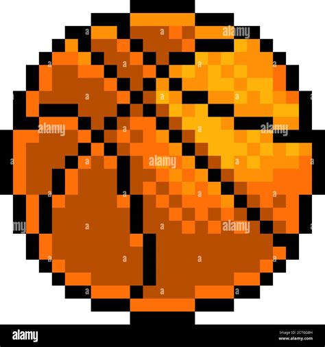 Basketball Ball Pixel Art Sports Game Icon Stock Vector Image Art Alamy