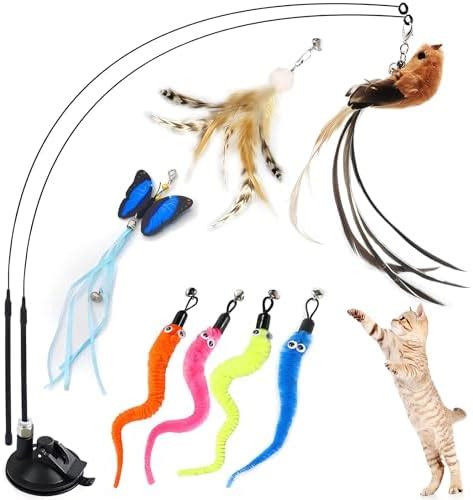 Giapinst Cat Feather Toys Cat Toys For Indoor Cats Fun Exercise 10 Pcs Interactive Cat Toys