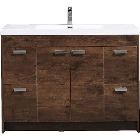 Eviva Lugano Inch Rosewood Modern Bathroom Vanity With White