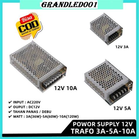 Power Supply Adaptor Switching Trafo Led Strip V A Volt Ampere