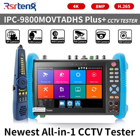 Rsrteng IPC 9800MOVTADHS Plus Full Features CCTV Camera Tester 7 Inch