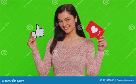 Young Woman Girl Raises Thumbs Up Agrees Or Gives Positive Reply