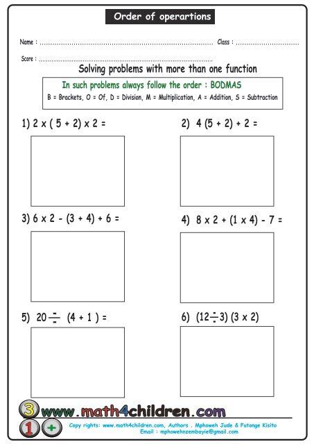 Order Of Operations Worksheets Math Monks Worksheets Library