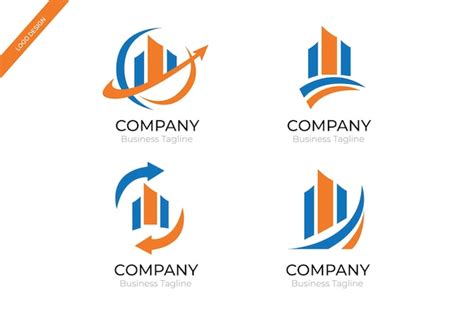 Premium Vector | Set of company logo orange blue collection