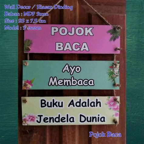 Jual Walldecor Hiasan Dinding Pojok Baca Di Seller Khanzawalldecor