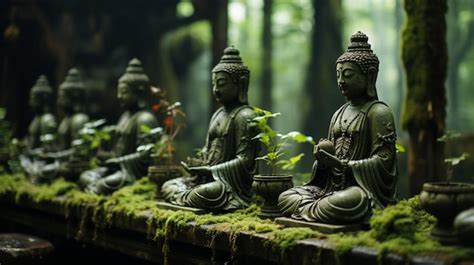 Estatuas De Piedra Budistas En El Templo Otagi Nenbutsu Ji En Kyoto