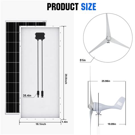 ECO WORTHY 1000W 600W Wind Turbine Generator Solar Panel Kit For Home