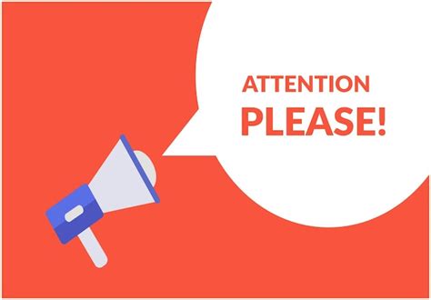 Premium Vector Attention Please Announcement Speech Bubble With