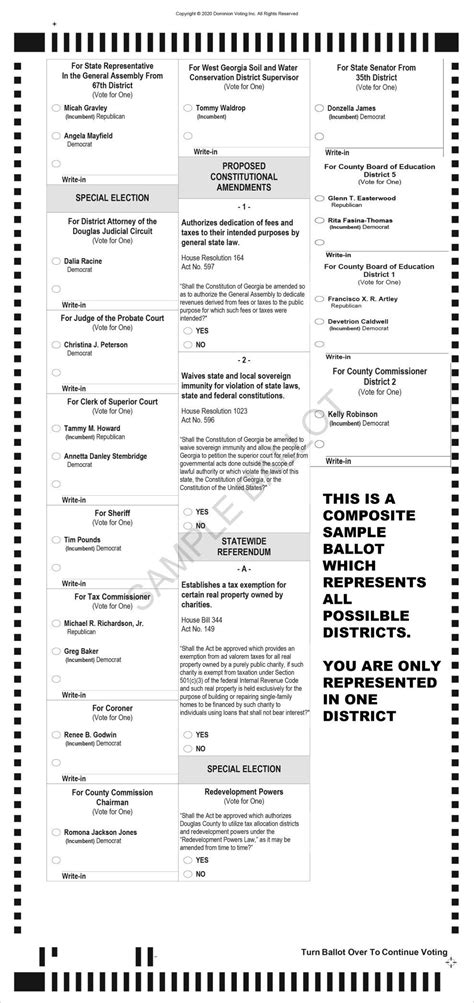 Douglas County Composite Sample Ballot For Election Local News