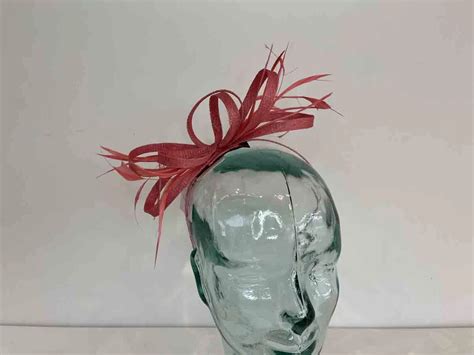 Loooped Sinamay Fascinator In Coral Love Fascinators