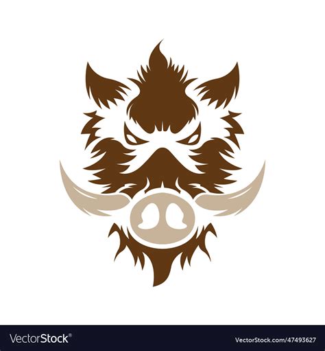 Warthog icon logo design Royalty Free Vector Image