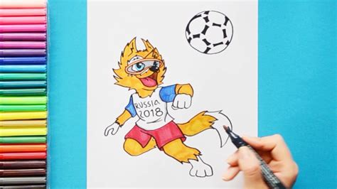 How To Draw Zabivaka Fifa World Cup Mascot Youtube