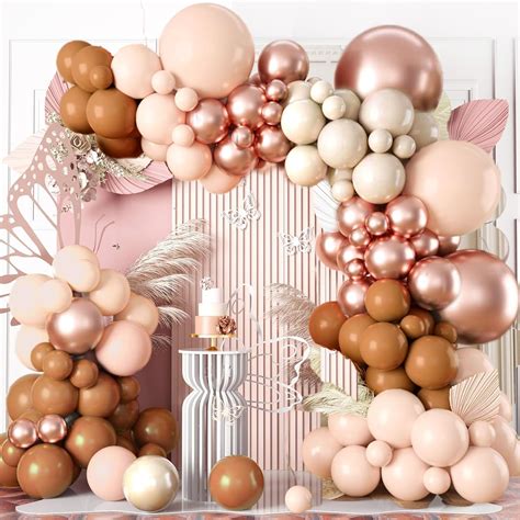 Amazon Rose Gold Balloon Garland Kit Nude Light Brown Sand White Balloons Tan Beige Blush