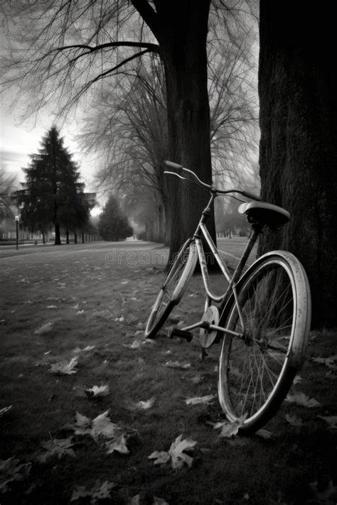 Bicycle Leaning Against Park Bench Stock Illustration Illustration Of
