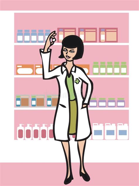 Pharmacien Dans La Pharmacie Illustration Stock Illustration Du