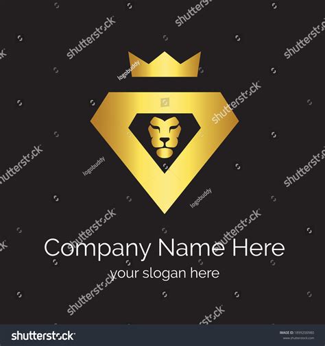 Illustration Lion King Shield Logo Design Stock Vector Royalty Free