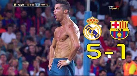 ملخص مباراة ريال مدريد وبرشلونة 5 1 مباراتي سوبر اسبانيا 2017 تعليق فهد