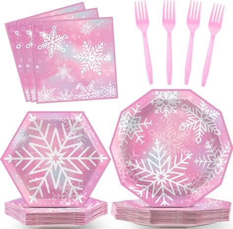 Amazon Serves 24 Christmas Snowflake Paper Plates Lunch Napkin