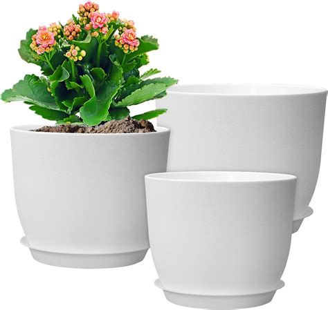 Wsmksz 1098 Inch Medium Flower Pots 3 Pack Modern