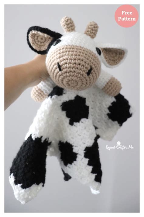 4 Hug Me Cow Lovey Free Crochet Patterns