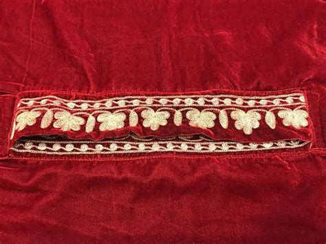 Red Velvet Cape Royal Kashmir Orni Woman Shawl Red Velvet