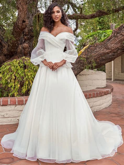 Simple Wedding Dress 2024 Bateau Neck Long Sleeves A Line Bridal