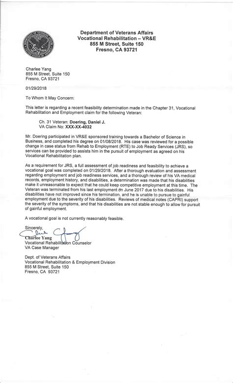 Feasibility Letter for IU Claim - TDIU Unemployability Claims - HadIt