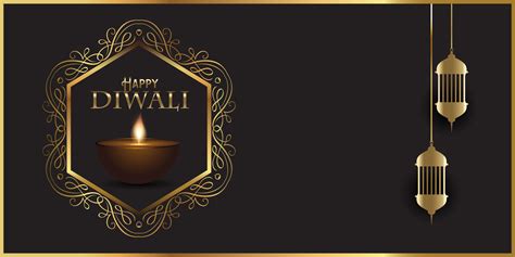 Decorative Banner Design For Diwali With Indian Lamps 694442 Vector Art