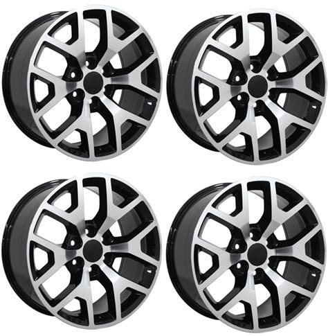 Chevy 22 Inch Black And Machine Honeycomb Rims For Silverado Tahoe