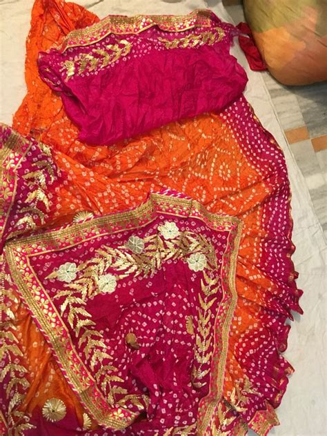 Indian Bandhani Handmade Saree Rajasthani Traditional Silk Etsy