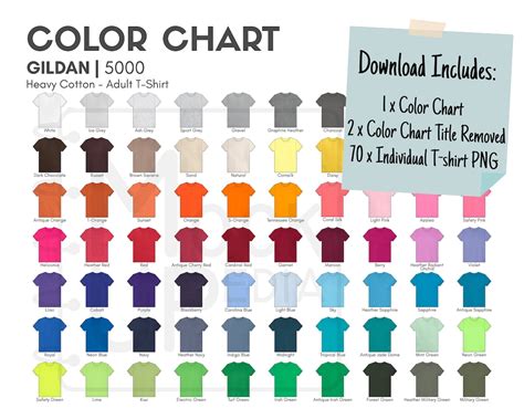 Gildan Dry Blend Color Chart Gildan 5000 Adult T Shirt Color Chart