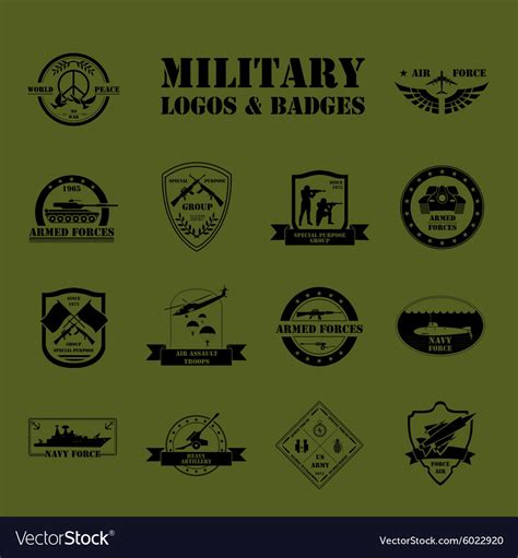 Military And Armored Vehicles Logos And Badges Vector Image